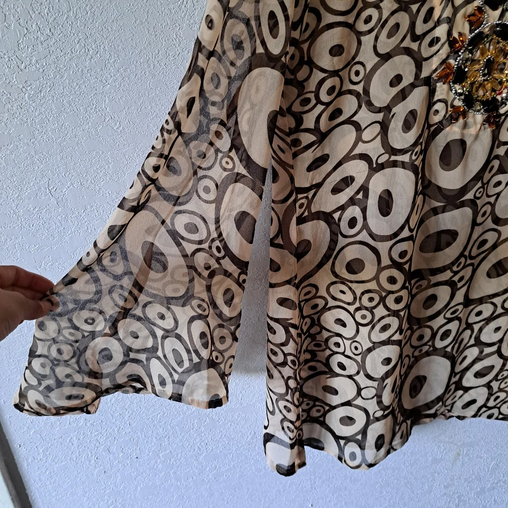 Chic Circular Patterned Women's Tunic - Picture 3 of 6